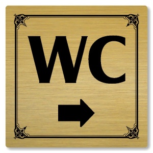 WC vpravo, 118x118mm, zlatá, Nebraska